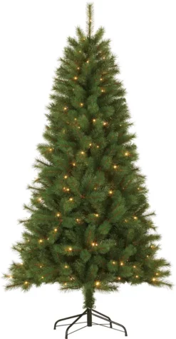 Giftsome Weihnachtsbaum - Künstlicher Weihnachtsbaum Mit LED-Beleuchtung - Klappbare Äste - Warmweißes Licht - 185 CM - Grün