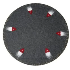 Weihnachtsbaumdecke Weihnachtsbaumteppich Tannenbaumdecke Filz D: 98cm Rund Grau