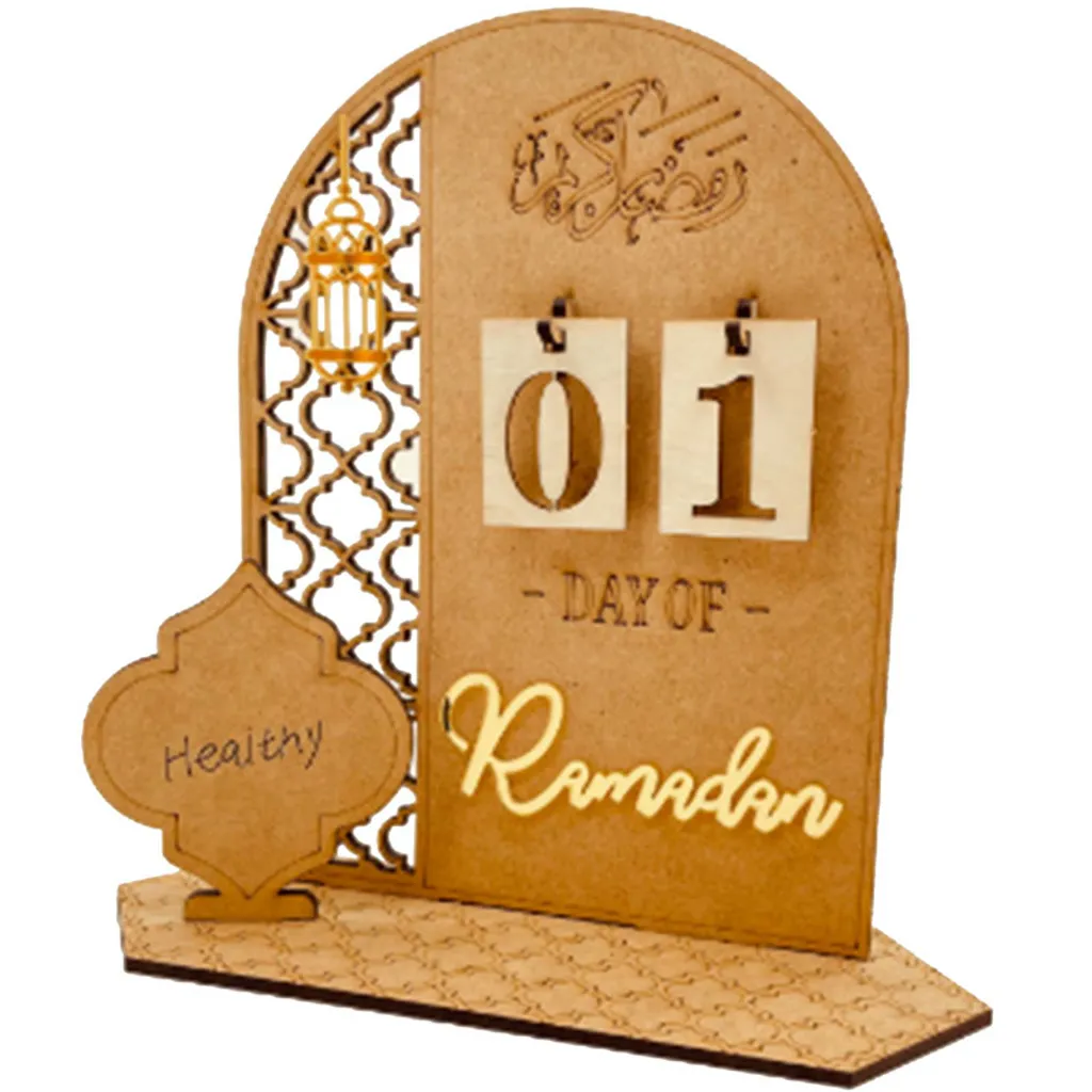 Ramadan Holzkalender 30 Tage Countdown Kalender Eid Ramadan Dekoration Für Zuhause Islamische Muslimische Partydekoration, A – Bild 3