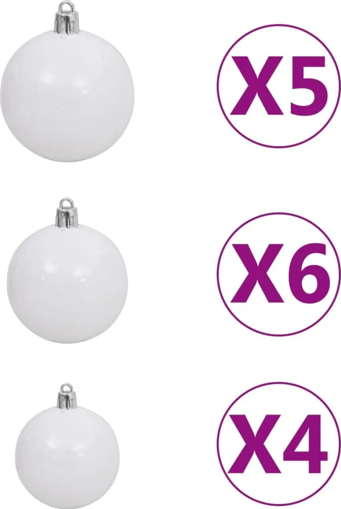 VidaXL Schlanker Weihnachtsbaum Mit LEDs & Kugeln Rosa 120 Cm â Bild 8