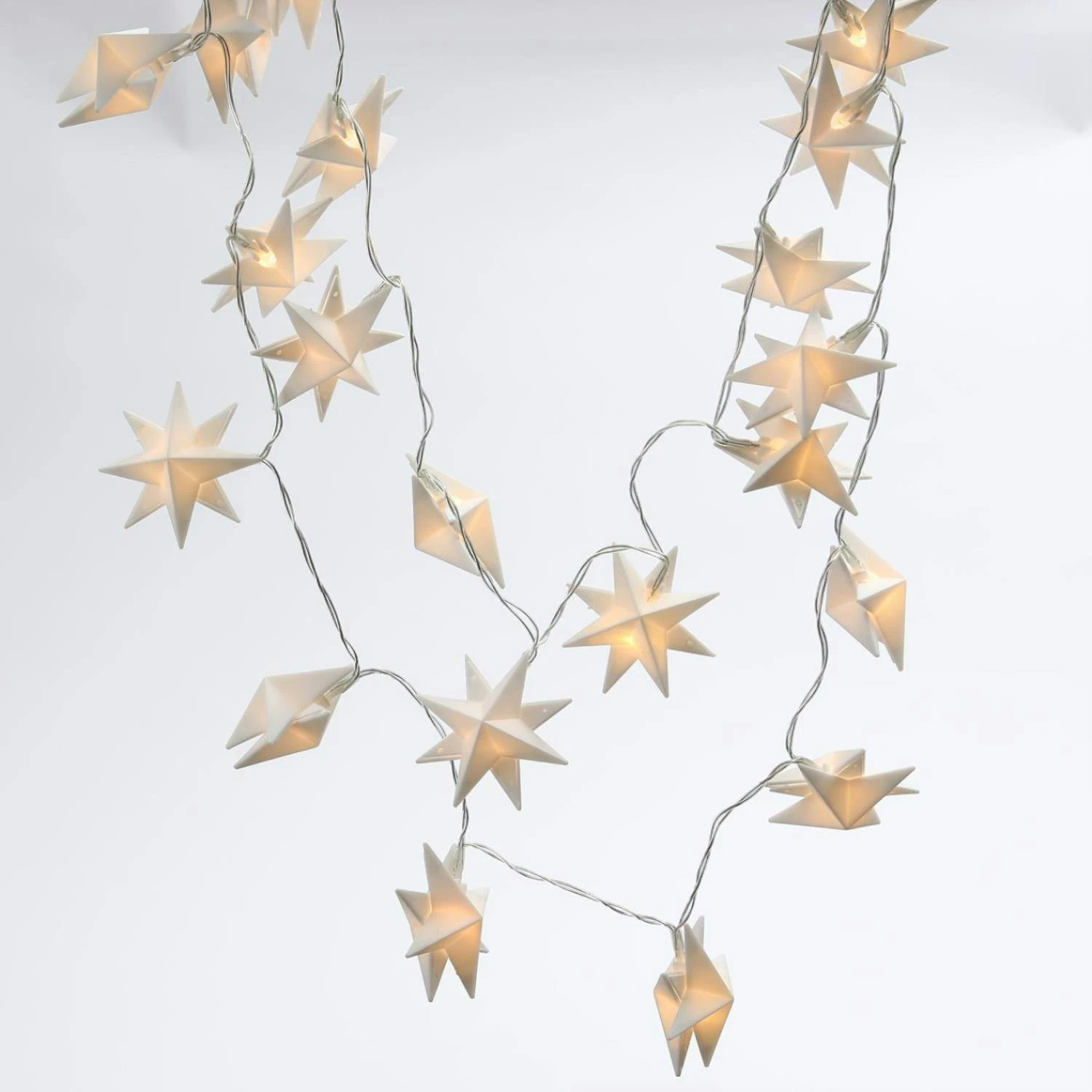 LED Lichterstern LIGHTY 12 Warmweiße LED Transparentes Kabel Batterie Timer – Bild 3