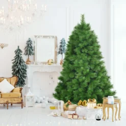 COSTWAY 180cm Künstlicher Weihnachtsbaum, Tannenbaum Mit Metallständer, Kunstbaum Weihnachten Klappsystem, Christbaum PVC Nadeln, Ideal Für Zuhause, Büro, Geschäfte Und Hotels, Grün